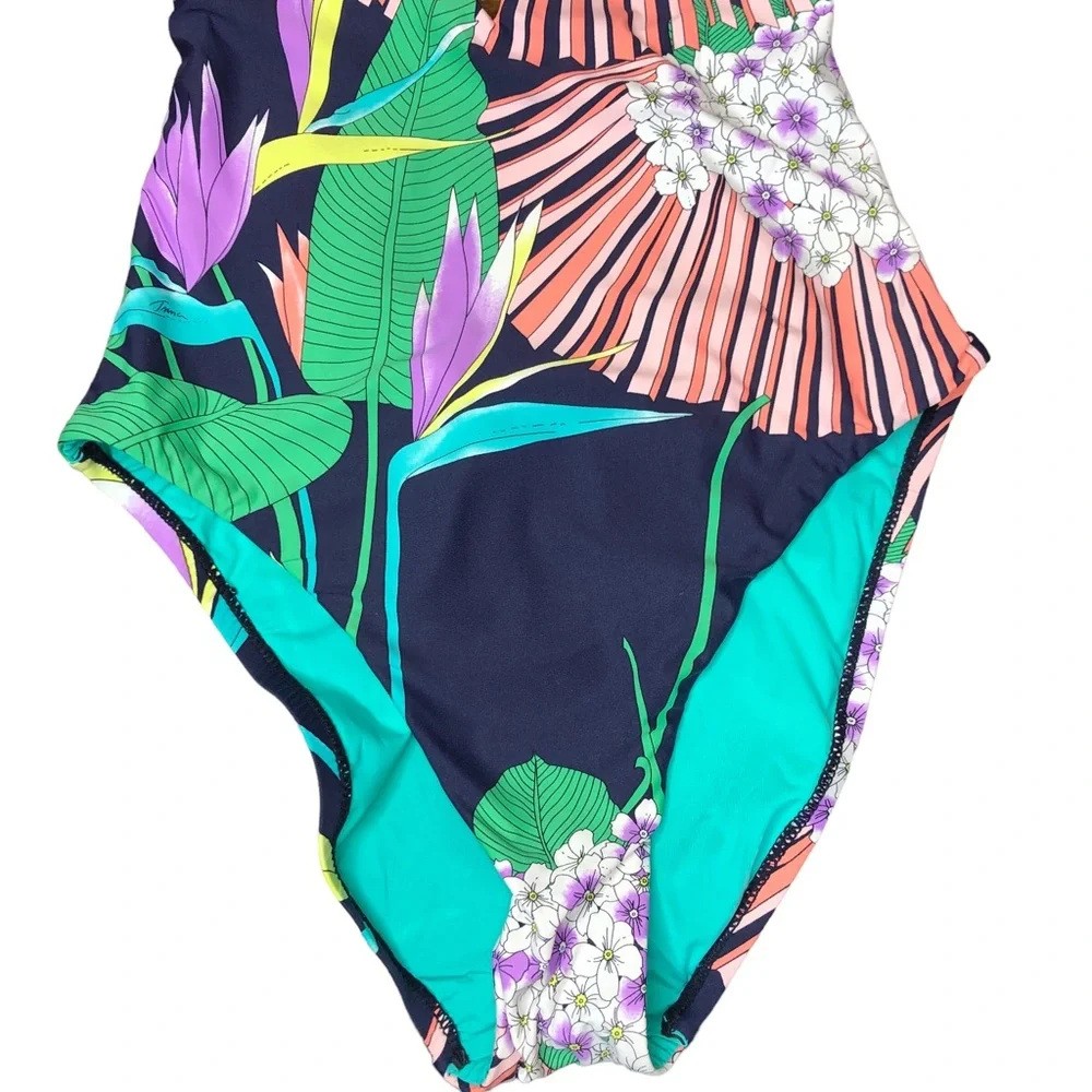 NEW Trina Turk Midnight Paradise V Plunge Swimsuit Sz 10 One Piece Stunning NWOT